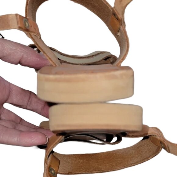 Handmade Leather "Clio" Style Sandals from Greece Gold Metallic Straps Size 7.5 - Picture 11 of 14